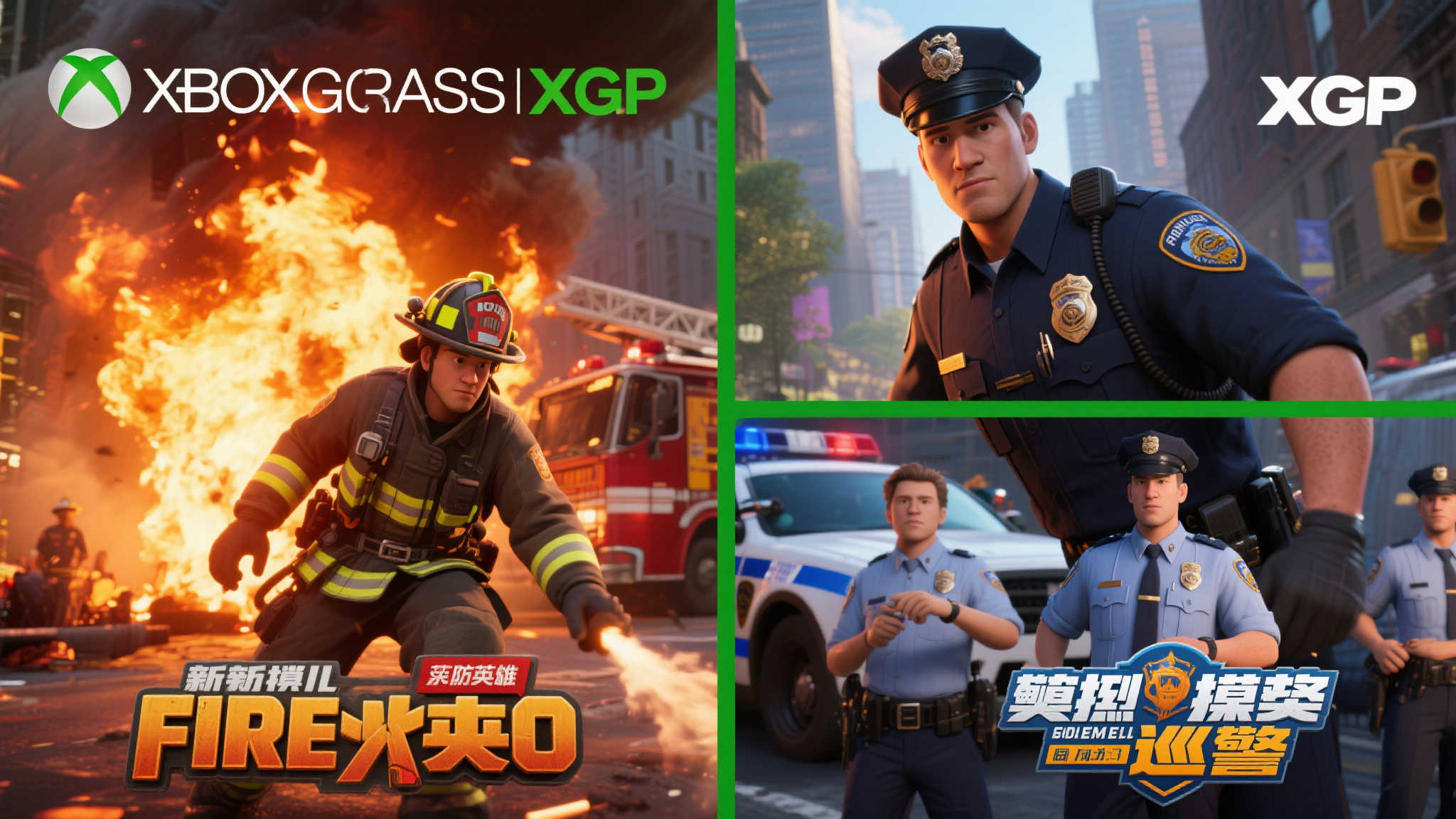XGP游戏库更新：《消防英雄模拟》与《巡警警察模拟器》加入